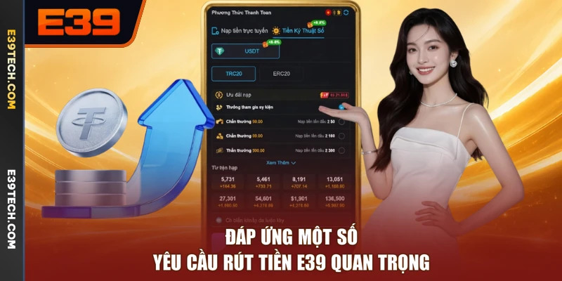 Đáp ứng một số yêu cầu rút tiền E39 quan trọng