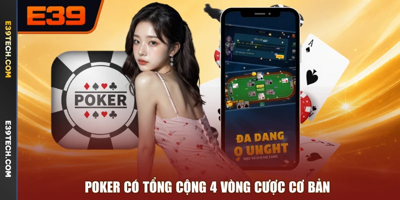 Poker có tổng cộng 4 vòng cược cơ bản